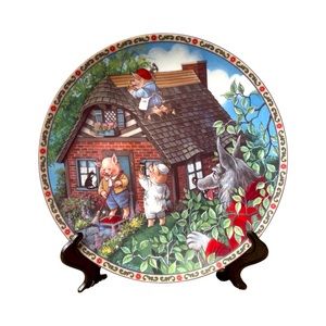 Knowles The Three Little Pigs Plate 1988 Karen Pritchett Once Upon A Time Plate